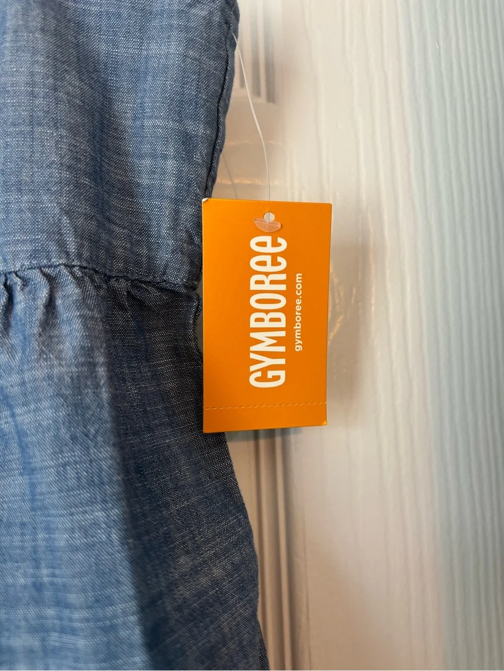 Vintage Gymboree Girls' New with Tags Chambray Pumpkin Appliqué Dress - Blue